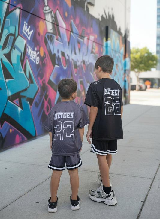Off-season grey basketball set